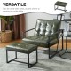 Glitzhome Modern Hunter Green Thick Leatherette Accent Stool