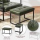 Glitzhome Modern Hunter Green Thick Leatherette Accent Stool