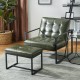 Glitzhome Modern Hunter Green Thick Leatherette Accent Stool