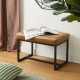 Glitzhome Modern Camel Thick Leatherette Accent Stool