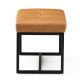 Glitzhome Modern Camel Thick Leatherette Accent Stool