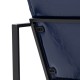 Glitzhome Mid-Century Modern Navy Blue Leatherette Button-tufted Accent Arm Chair with Black Metal Frame