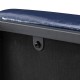 Glitzhome Set of 2 Modern Navy Blue Thick Leatherette Accent Chair & Accent Stool