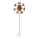 Glitzhome 41.75"H Fall Metal Scarecrow Head with Crows Windmill Yard Stake or Hanging Decor (KD, Two Function)