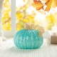 Glitzhome 6"D Fall Turquoise Round Glass Pumpkin