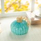 Glitzhome 6"D Fall Turquoise Round Glass Pumpkin