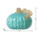 Glitzhome 6"D Fall Turquoise Round Glass Pumpkin
