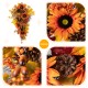 Glitzhome 27"H Fall Sunflower, Maple Leaf and Berry Swag