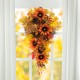 Glitzhome 27"H Fall Sunflower, Maple Leaf and Berry Swag