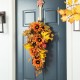 Glitzhome 27"H Fall Sunflower, Maple Leaf and Berry Swag