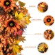 Glitzhome 27"H Fall Sunflower, Maple Leaf and Berry Swag
