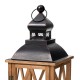 Glitzhome S/2 Farmhouse Diamond Wood/ Metal Antique Lanterns