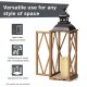 Glitzhome S/2 Farmhouse Diamond Wood/ Metal Antique Lanterns