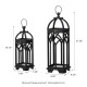 Glitzhome Set of 2 Farmhouse Church Window Wood/Metal Black Lanterns