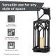 Glitzhome Set of 2 Farmhouse Church Window Wood/Metal Black Lanterns