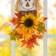 Glitzhome 26"H  Fall Wooden Scarecrow Floral Door Hanger