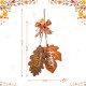 Glitzhome 24.5"H Fall Wooden Maple Leaves with Bowknot Door Hanger