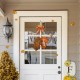 Glitzhome 24.5"H Fall Wooden Maple Leaves with Bowknot Door Hanger