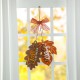 Glitzhome 24.5"H Fall Wooden Maple Leaves with Bowknot Door Hanger