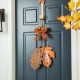 Glitzhome 24.5"H Fall Wooden Maple Leaves with Bowknot Door Hanger