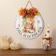 Glitzhome 15"D Fall Wooden Round Word Sign Door Hanger