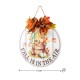 Glitzhome 15"D Fall Wooden Round Word Sign Door Hanger