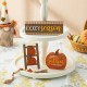Glitzhome 10.75"L Set of 4 Fall Wooden  Word Signs Tiered Tray Table Décor