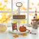 Glitzhome 10.75"L Set of 4 Fall Wooden  Word Signs Tiered Tray Table Décor