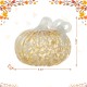 Glitzhome 6"D Fall Amber Dots Round Glass Pumpkin