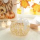 Glitzhome 6"D Fall Amber Dots Round Glass Pumpkin