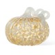 Glitzhome 6"D Fall Amber Dots Round Glass Pumpkin