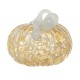 Glitzhome 6"D Fall Amber Dots Round Glass Pumpkin