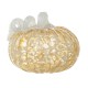 Glitzhome 6"D Fall Amber Dots Round Glass Pumpkin