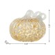 Glitzhome 6"D Fall Amber Dots Round Glass Pumpkin