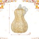 Glitzhome 8.5"H Fall Amber Dots Glass Gourd