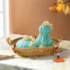 Glitzhome 8.5"H Fall Turquoise Glass Gourd