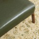 Glitzhome Set of 2 Mid-century Modern Hunter Green Leatherette Accent Stool & Chair with Walnut Rubberwood Legs