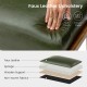 Glitzhome Set of 2 Mid-century Modern Hunter Green Leatherette Accent Stool & Chair with Walnut Rubberwood Legs