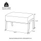 Glitzhome Mid-century Modern Coffee Leatherette Accent Stool with Walnut Rubberwood Legs