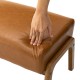 Glitzhome Set of 2 Mid-century Modern Yellowish-brown Leatherette Accent  Stool with Walnut Rubberwood Legs