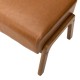 Glitzhome Set of 2 Mid-century Modern Yellowish-brown Leatherette Accent  Stool with Walnut Rubberwood Legs