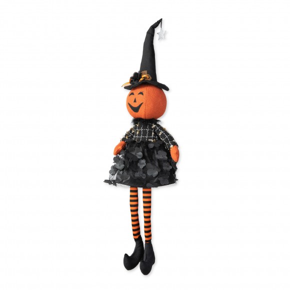 Glitzhome 30"H Halloween Fabric Dressed Pumpkin Sitter