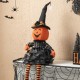 Glitzhome 30"H Halloween Fabric Dressed Pumpkin Sitter