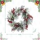 Glitzhome 24"D Christmas Flocked Pinecone & Berry Wreath