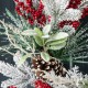 Glitzhome 24"D Christmas Flocked Pinecone & Berry Wreath