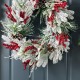 Glitzhome 24"D Christmas Flocked Pinecone & Berry Wreath