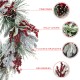 Glitzhome 24"D Christmas Flocked Pinecone & Berry Wreath