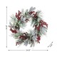 Glitzhome 24"D Christmas Flocked Pinecone & Berry Wreath