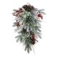 Glitzhome 28"H Christmas Flocked Pinecone & Berry Teardrop