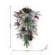 Glitzhome 28"H Christmas Flocked Pinecone & Berry Teardrop